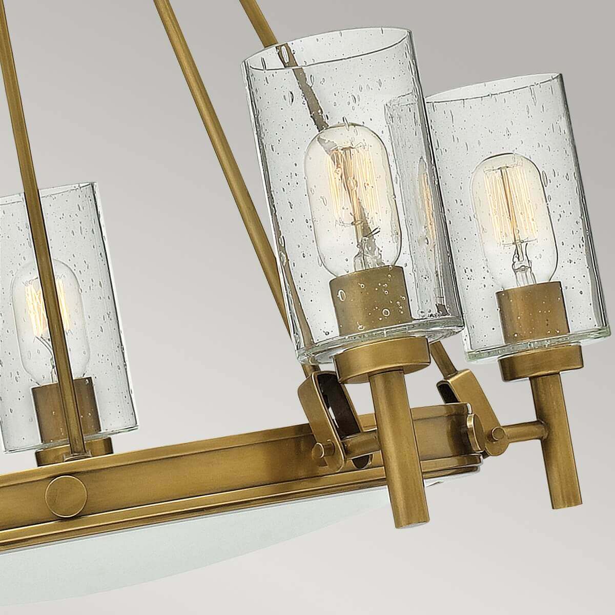 Lustre Collier 5 lumières laiton, verre