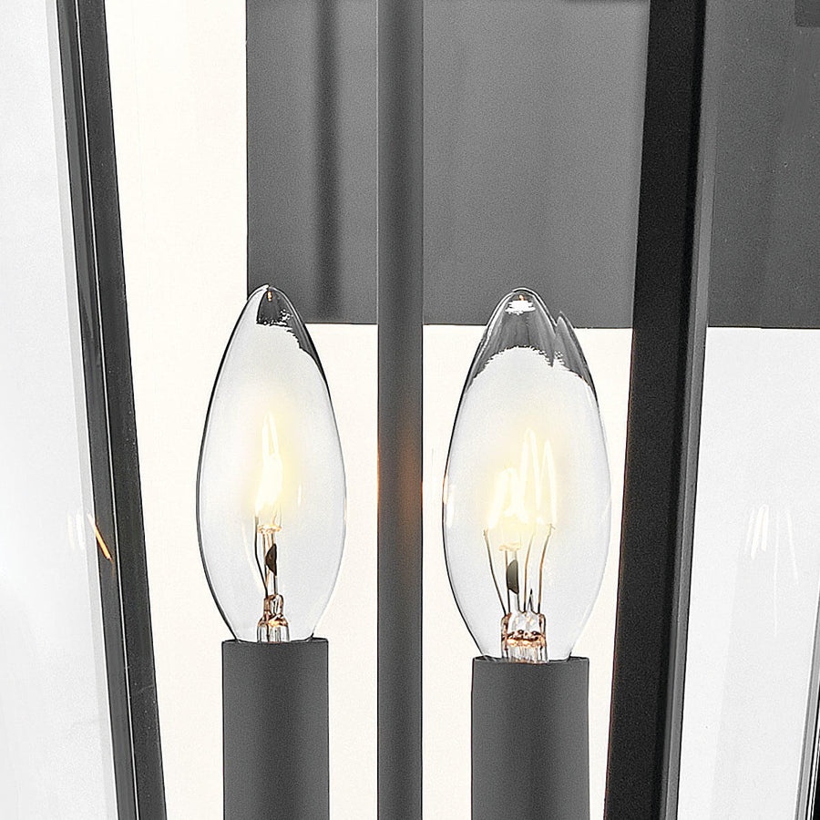 Applique extérieure Dawson 2 lumières noire et bronze, verre