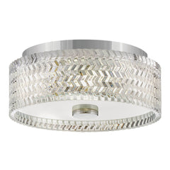 Plafonnier Elle 2 lumières chromé, verre