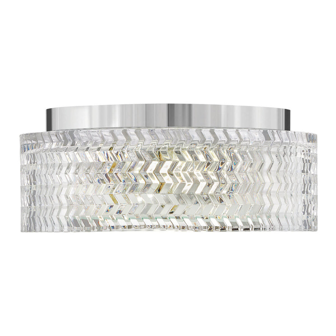 Plafonnier Elle 2 lumières chromé, verre