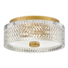 Plafonnier Elle 2 lumières laiton, verre