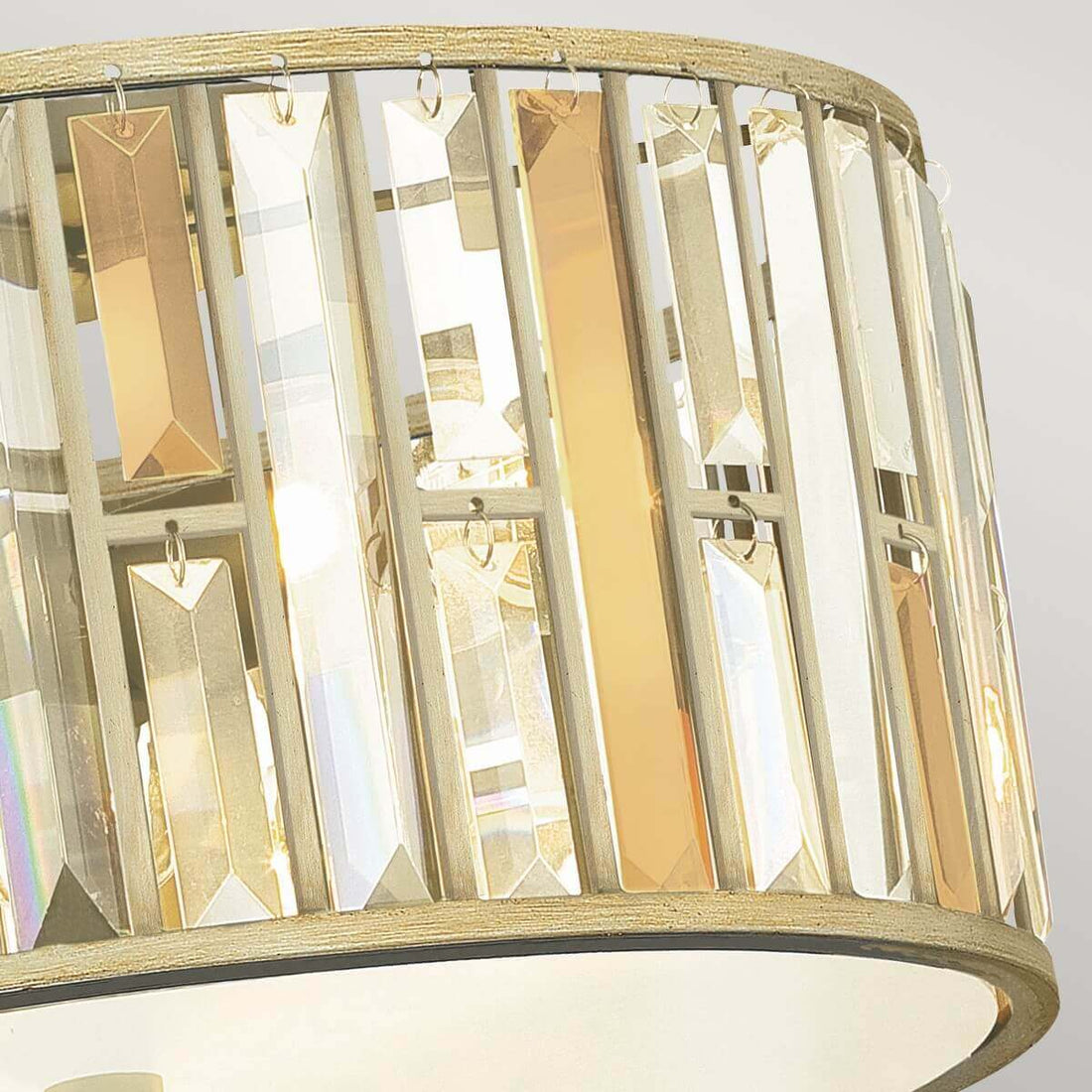 Plafonnier Gemma 3 lumières argenté, cristal