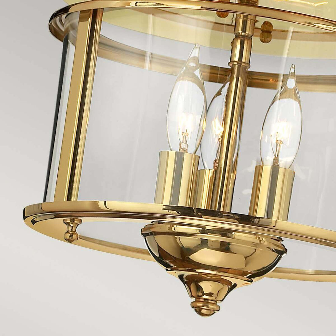 Plafonnier Gentry 3 lumières laiton poli, verre