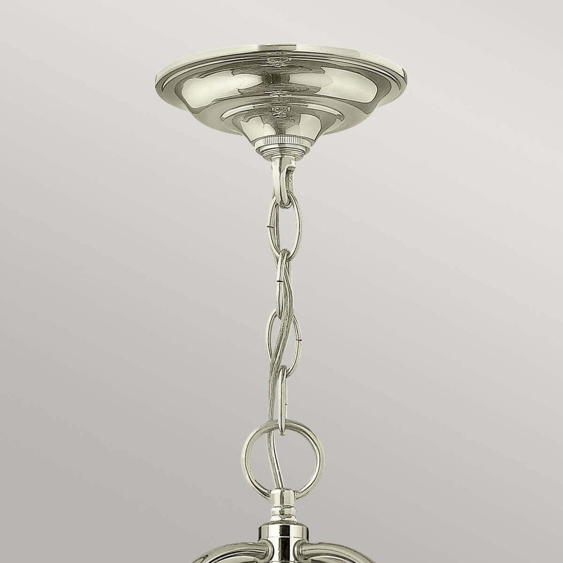 Suspension Gentry 6 lumières nickel poli, verre