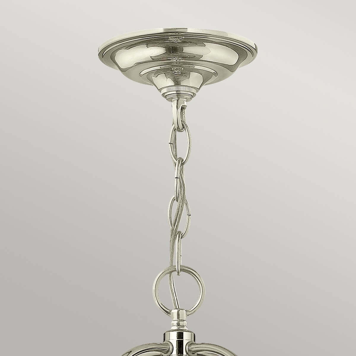 Suspension Gentry 6 lumières nickel poli, verre
