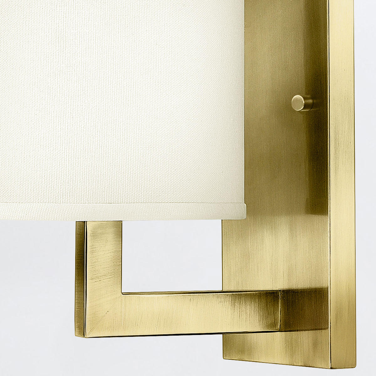 Applique murale Hampton laiton brossé et blanche, verre
