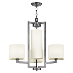 Lustre Hampton 4 lumières nickel, lin