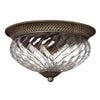 Plafonnier Plantation 3 lumières bronze, verre