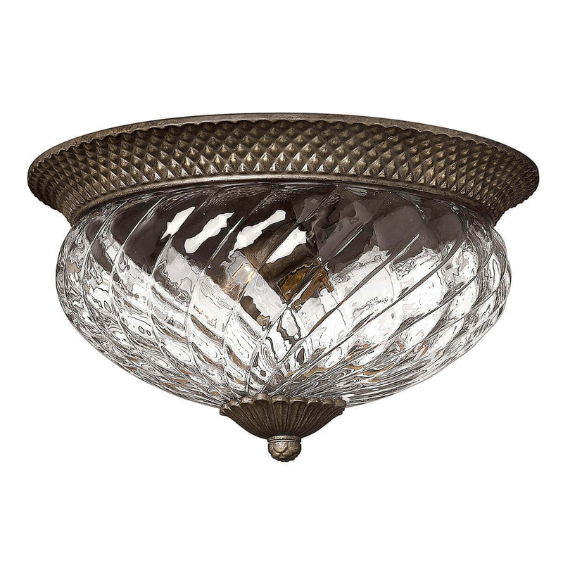 Plafonnier Plantation 3 lumières bronze, verre