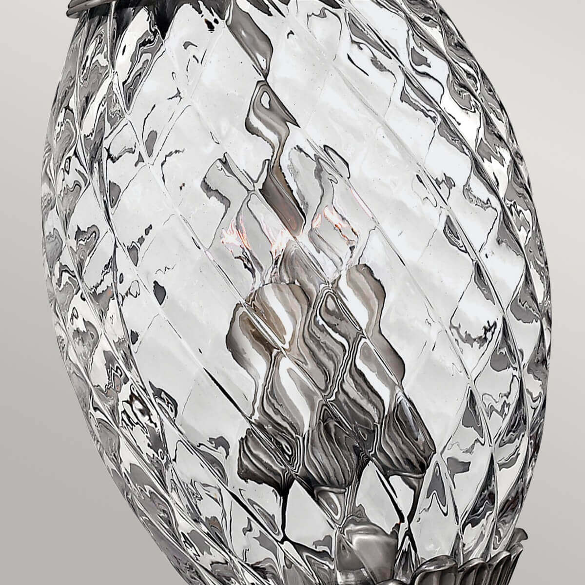 Suspension Plantation 4 lumières nickel, verre
