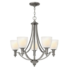 Lustre Truman 5 lumières nickel, verre