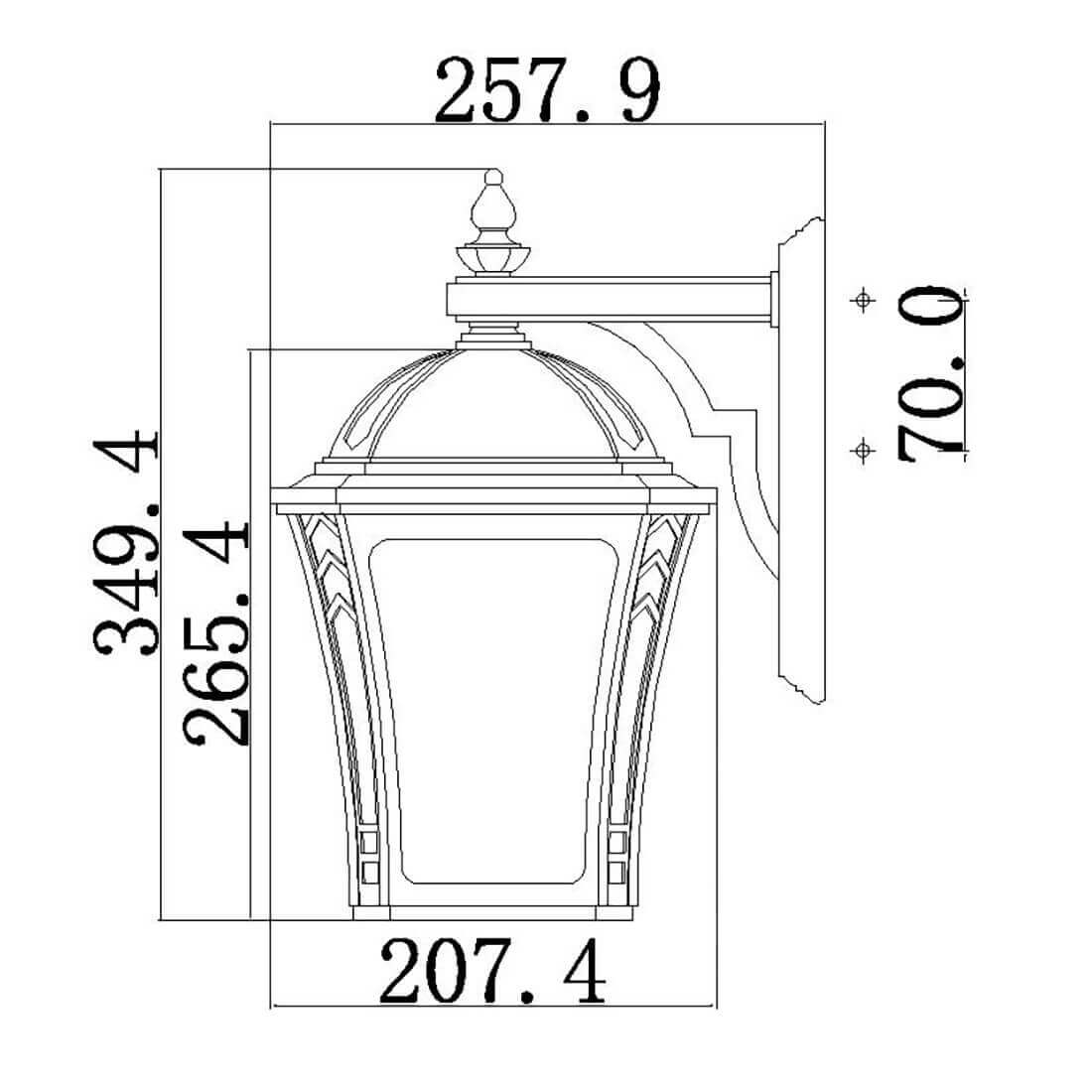 Applique extérieure Wabash 2 lumières marron