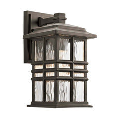 Applique extérieure Beacon Square bronze, verre, H 30,2 cm