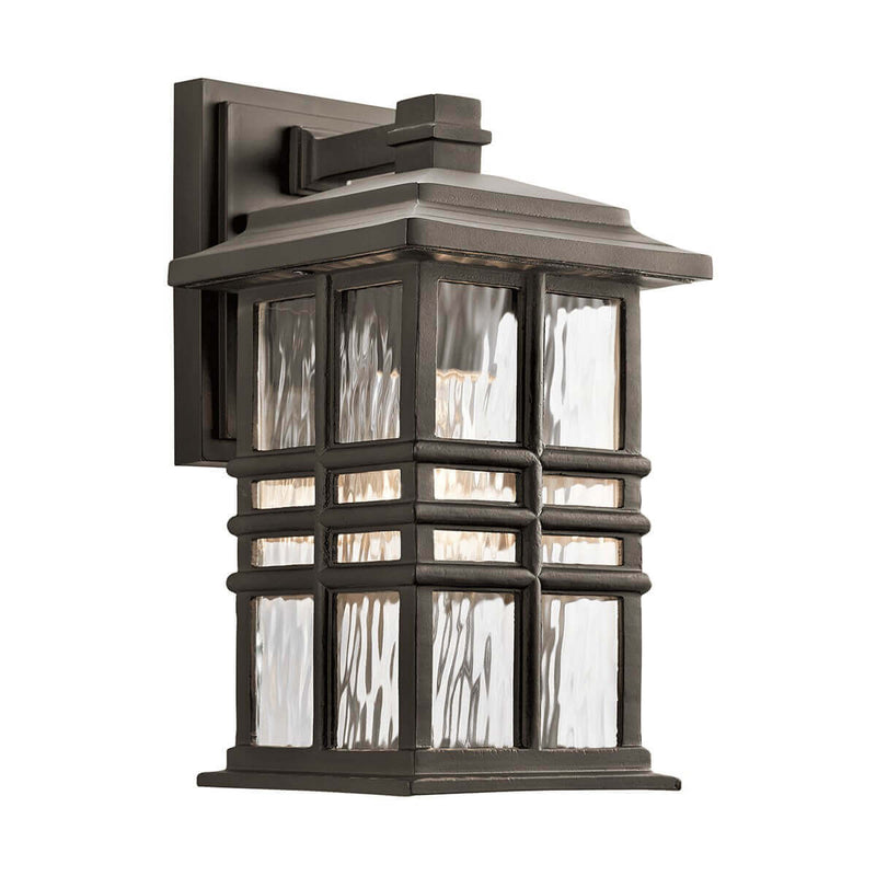Applique extérieure Beacon Square bronze, verre, H 30,2 cm