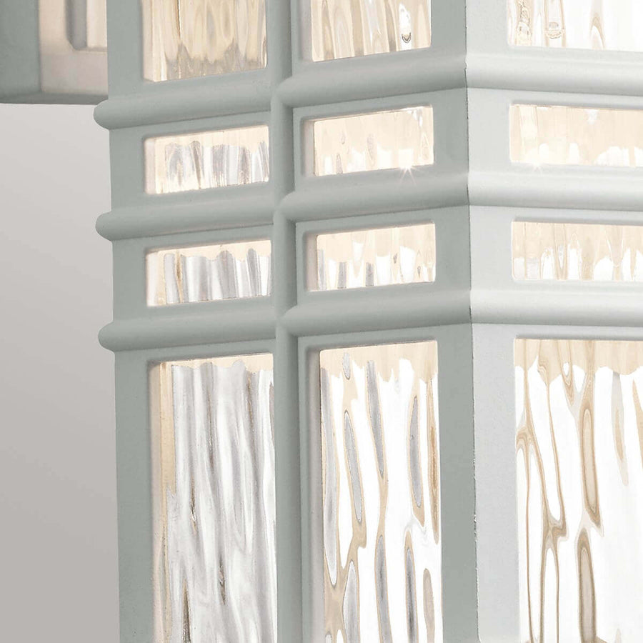 Applique extérieure Beacon Square blanche, verre, H 30,2 cm
