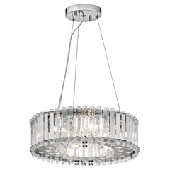 Suspension Crystal Skye 6 lumières chromée, cristal