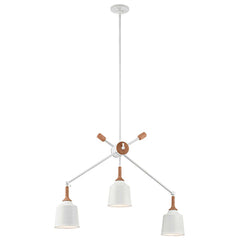 Lustre Danika 3 lumières blanc, bois