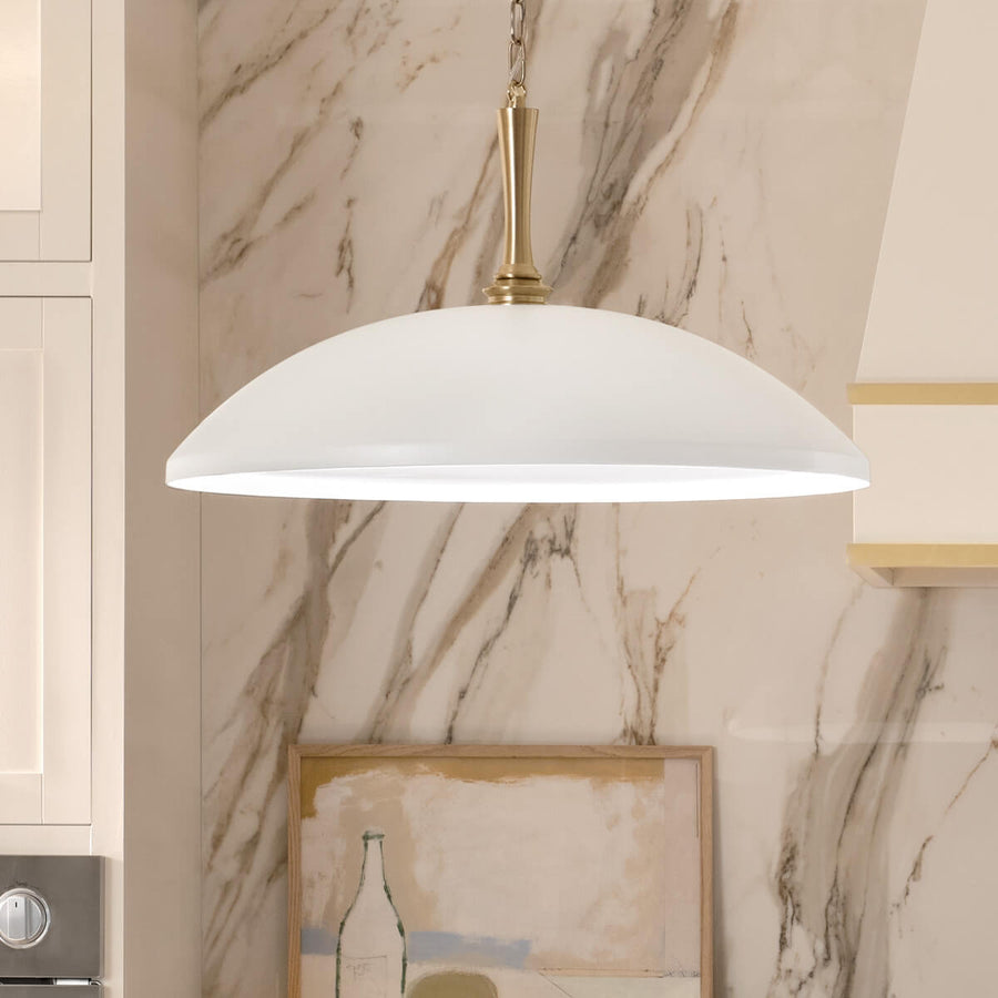 Suspension Delarosa blanche et bronze, verre