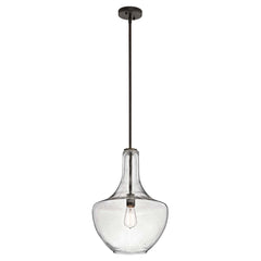 Suspension Everly bronze, verre, H 50,8 cm