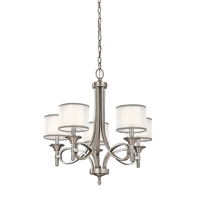 Lustre Lacey 5 lumières blanc, verre