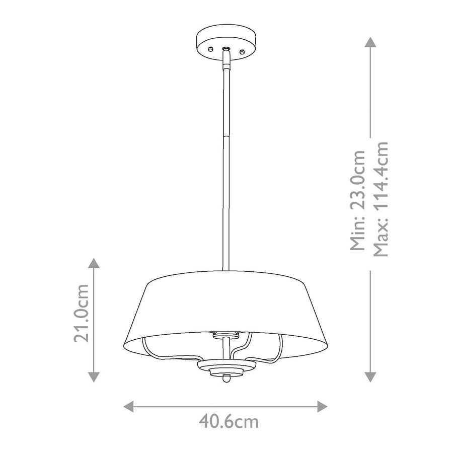 Suspension Luella 3 lumières noire et laiton, verre