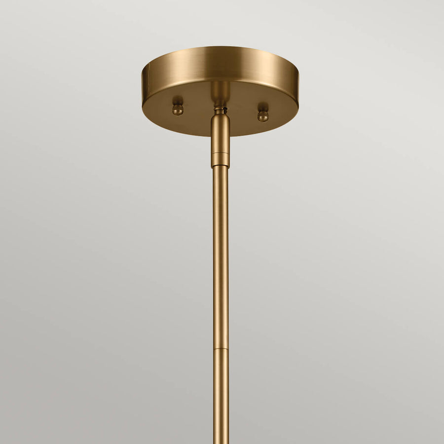 Suspension Luella 4 lumières bois et laiton, verre
