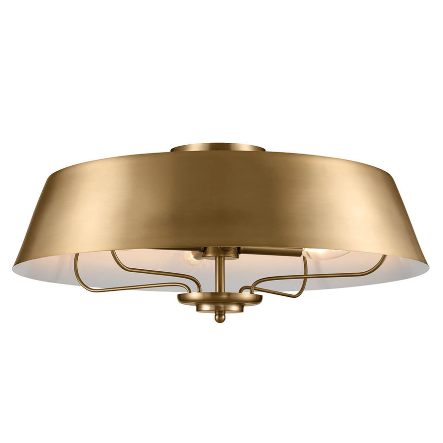 Suspension Luella 4 lumières bois et laiton, verre