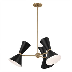 Lustre Phix 6 lumières noir et bronze