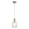 Suspension Riviera nickel satiné, verre, H 27 cm
