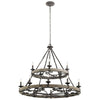 Lustre Taulbee 15 lumières, bois