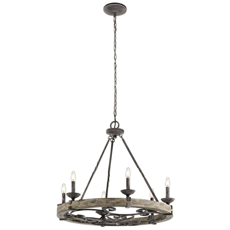 Lustre Taulbee 6 lumières, bois