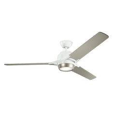 Ventilateur de plafond lumineux Zeus bois et argenté (KLF-ZEUS-60-WHT)