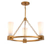 Lustre Kristy 3 lumières doré et opale, verre