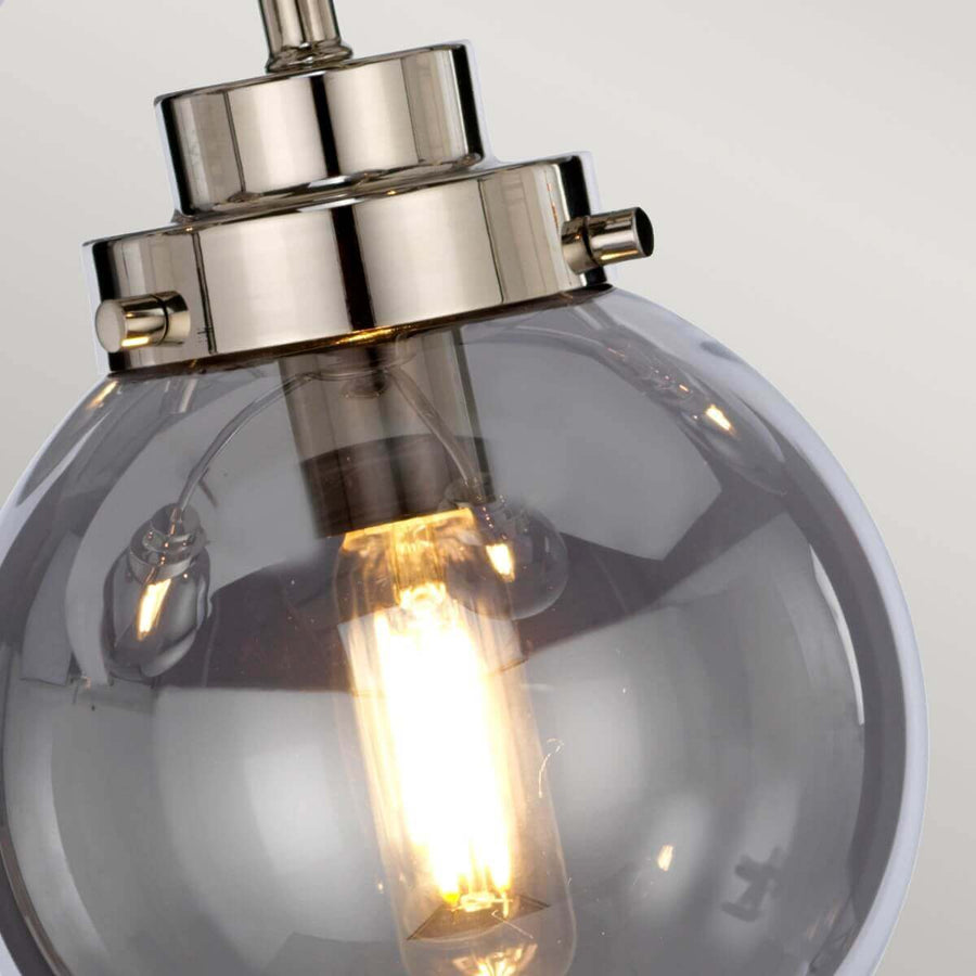 Lustre Kula 5 lumières nickel poli, verre