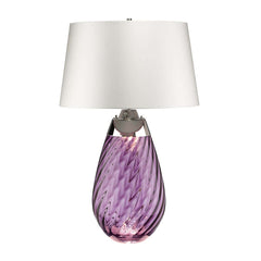 Lampe à poser Lena grise et blanche, verre, H 74 cm
