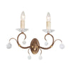 Applique murale Lunetta 2 lumières bronze, verre