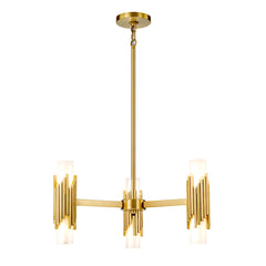 Lustre Marvele 6 lumières laiton vieilli et opale, verre
