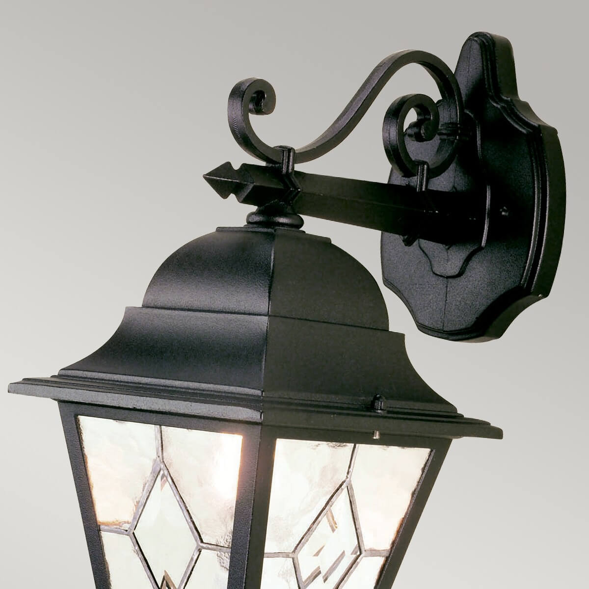Applique extérieure Norfolk noire, verre, H 45 cm (NR2-BLK)