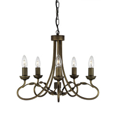 Lustre Olivia 5 lumières noir et doré