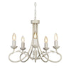 Lustre Olivia 5 lumières crème et doré