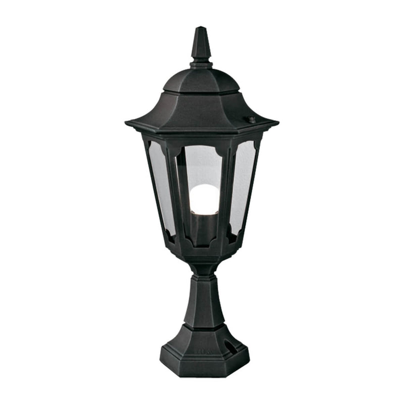 Lampadaire extérieur Parish noir, verre, H 54 cm
