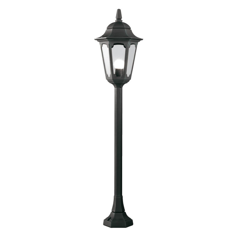 Lampadaire extérieur Parish noir, verre, H 104 cm