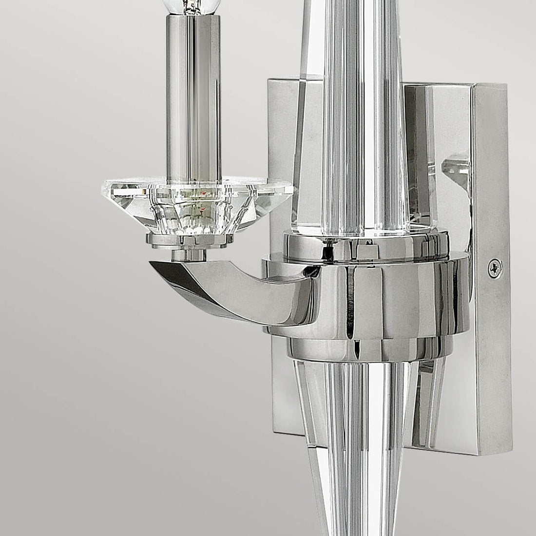 Applique murale Ascher nickel poli, cristal