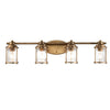 Applique murale Ashland Bay 4 lumières bois et laiton, verre
