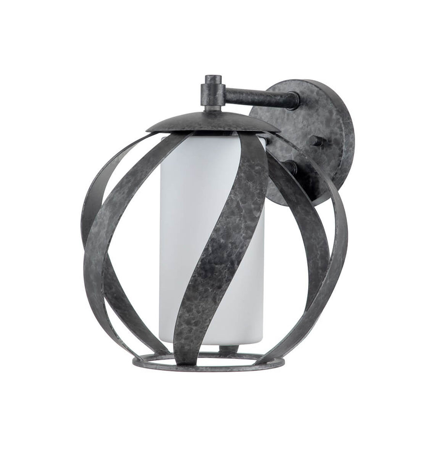 Second angle du luminaire, verre opale blanc sans éclairage allumé