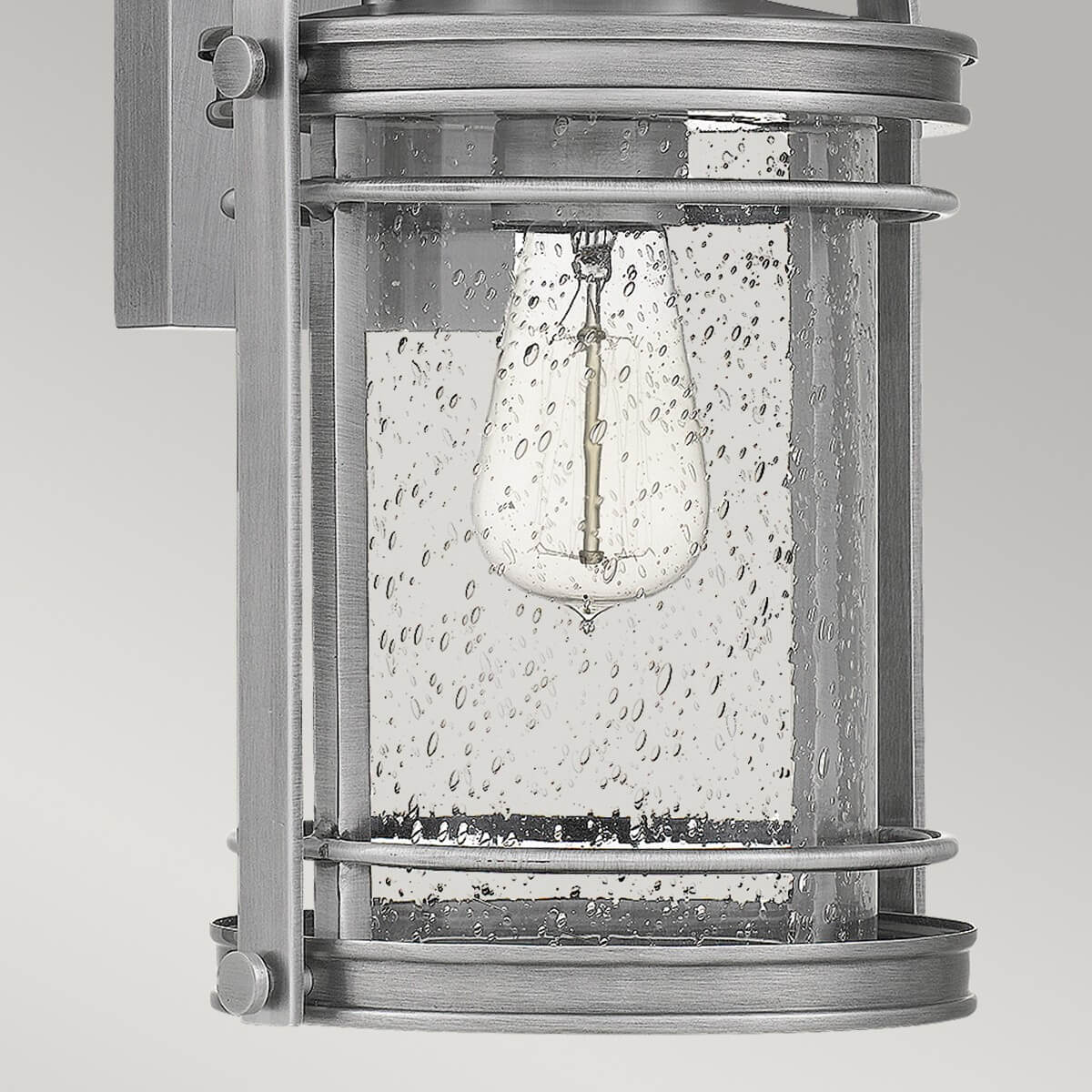 Applique extérieure Booker aluminium et transparente, verre, H 38,2 cm