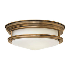 Plafonnier Hadrian 2 lumières bronze et blanc, verre (QN-HADRIAN-FS-BR-OPAL)