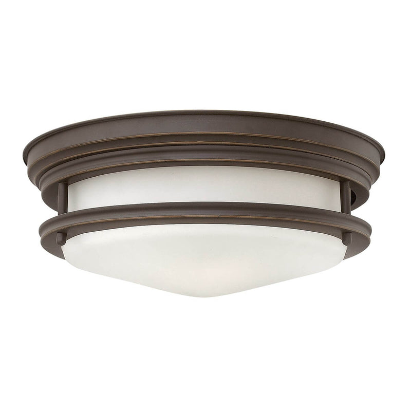 Plafonnier Hadrian 2 lumières bronze et blanc, verre (QN-HADRIAN-FS-OZ-OPAL)