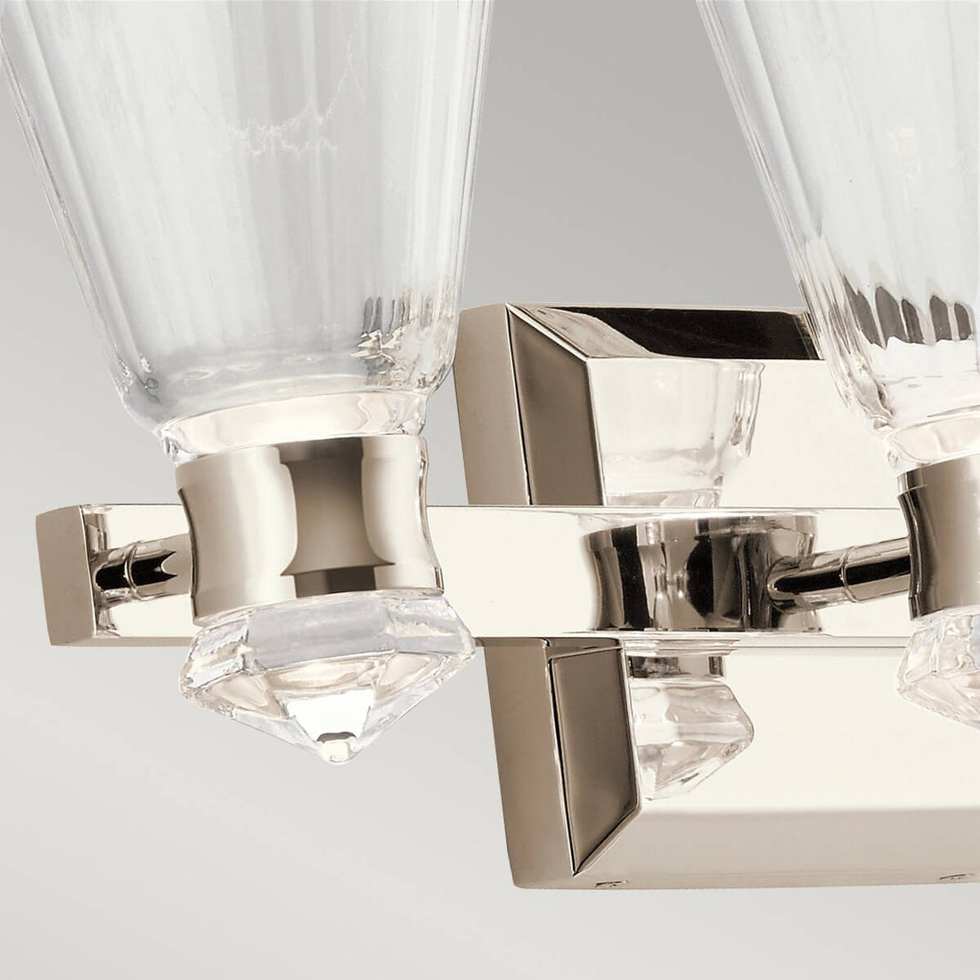 Applique murale Kayva nickel poli et transparente, verre, L 60,8 cm