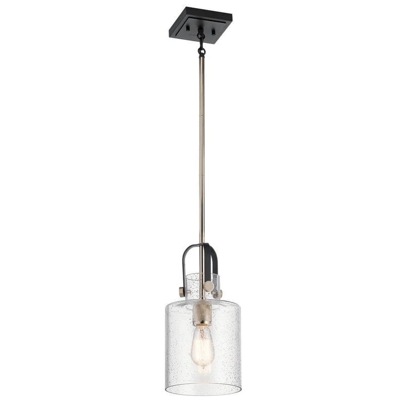 Suspension Kitner nickel poli et transparente, verre